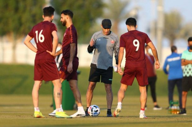 تمرین پاسکاری پرسپولیس در حضور تمام اعضای تیم