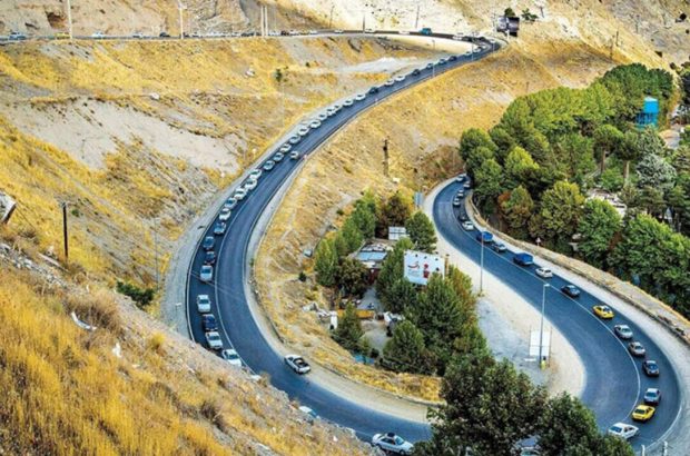 ترافیک در جاده چالوس سنگین است